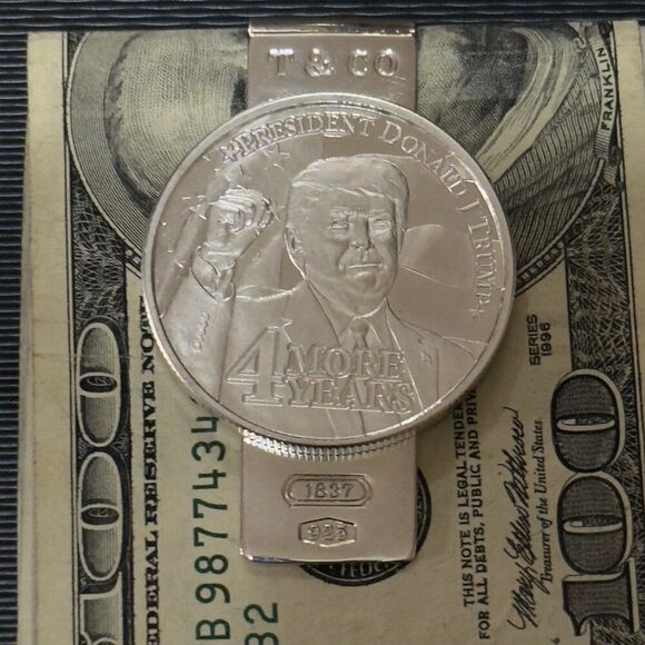 Tiffany & Co Trump Money Clip Sterling Silver Estate TIF906 - Picture 2 of 9